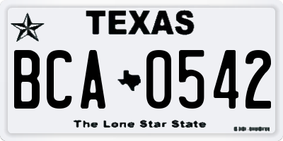 TX license plate BCA0542