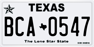 TX license plate BCA0547