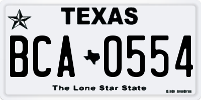 TX license plate BCA0554
