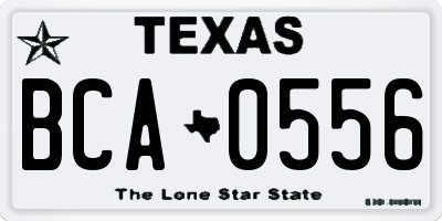 TX license plate BCA0556