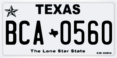 TX license plate BCA0560