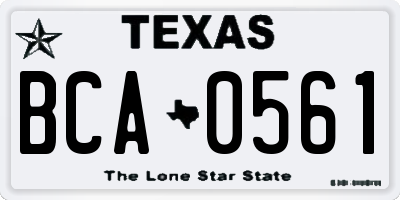 TX license plate BCA0561