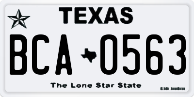 TX license plate BCA0563
