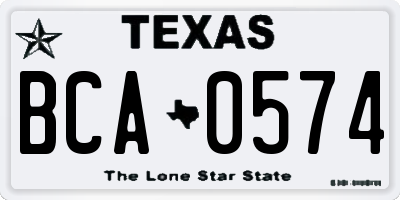 TX license plate BCA0574