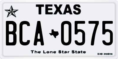 TX license plate BCA0575