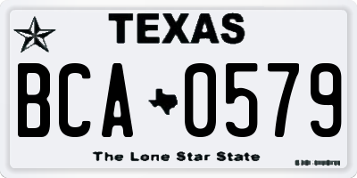 TX license plate BCA0579
