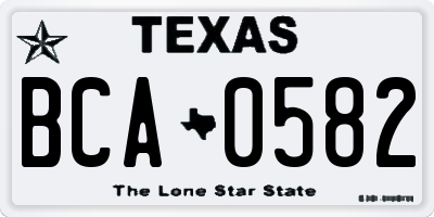 TX license plate BCA0582