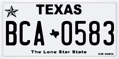 TX license plate BCA0583