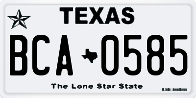 TX license plate BCA0585