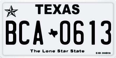 TX license plate BCA0613