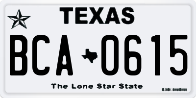 TX license plate BCA0615