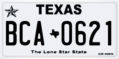 TX license plate BCA0621