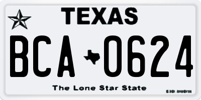 TX license plate BCA0624