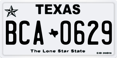 TX license plate BCA0629