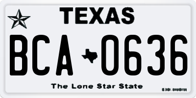 TX license plate BCA0636