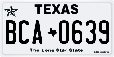 TX license plate BCA0639