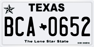 TX license plate BCA0652