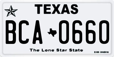 TX license plate BCA0660