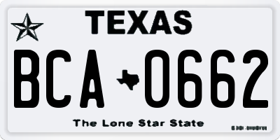 TX license plate BCA0662