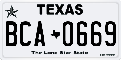 TX license plate BCA0669