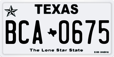 TX license plate BCA0675