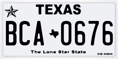 TX license plate BCA0676