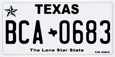 TX license plate BCA0683