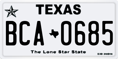 TX license plate BCA0685