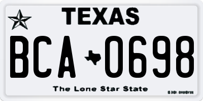 TX license plate BCA0698