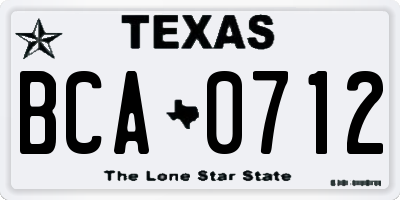 TX license plate BCA0712