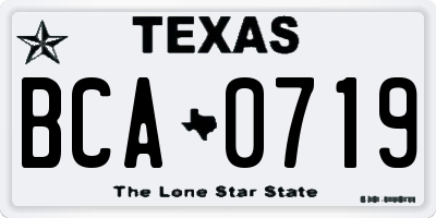TX license plate BCA0719
