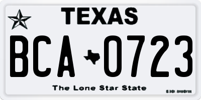 TX license plate BCA0723