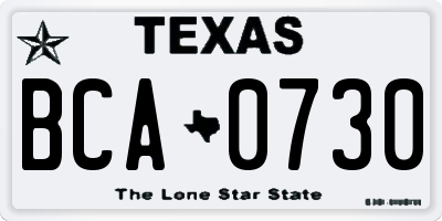 TX license plate BCA0730