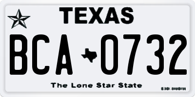 TX license plate BCA0732