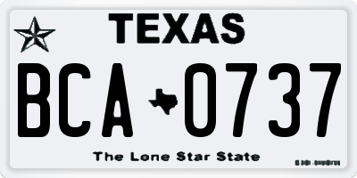 TX license plate BCA0737