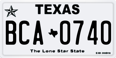 TX license plate BCA0740