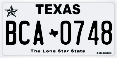 TX license plate BCA0748