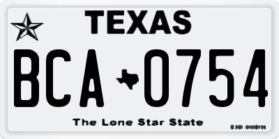 TX license plate BCA0754
