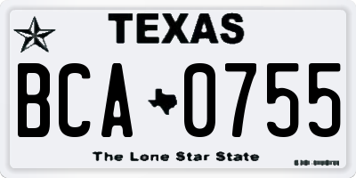 TX license plate BCA0755