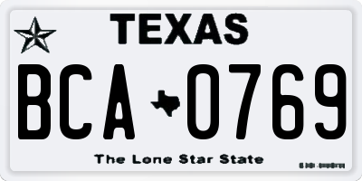 TX license plate BCA0769