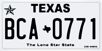 TX license plate BCA0771