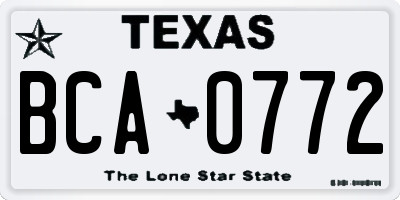 TX license plate BCA0772