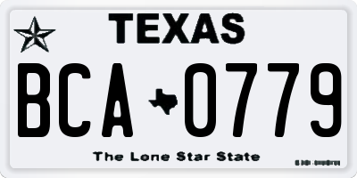 TX license plate BCA0779