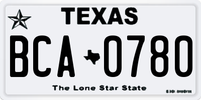 TX license plate BCA0780