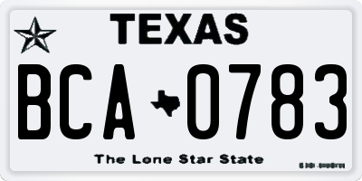 TX license plate BCA0783