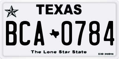 TX license plate BCA0784