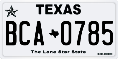 TX license plate BCA0785