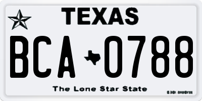 TX license plate BCA0788