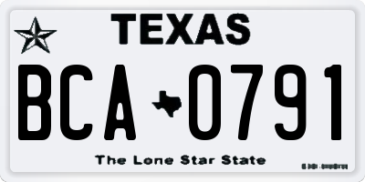 TX license plate BCA0791