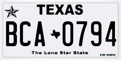 TX license plate BCA0794